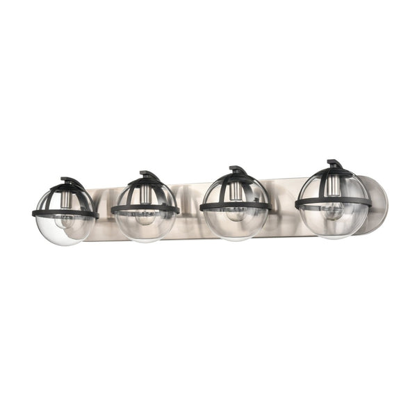 Atlas Davenay 2-Light Vanity Light Fixture – Midcentury Modern Design for Stylish Bathroom Illumination Satin Nickel 31'' WL11276-NK