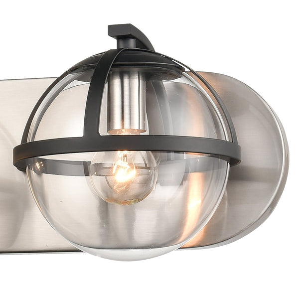 Atlas Davenay 2-Light Vanity Light Fixture – Midcentury Modern Design for Stylish Bathroom Illumination Satin Nickel 31'' WL11276-NK