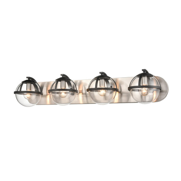 Atlas Davenay 2-Light Vanity Light Fixture – Midcentury Modern Design for Stylish Bathroom Illumination Satin Nickel 31'' WL11276-NK