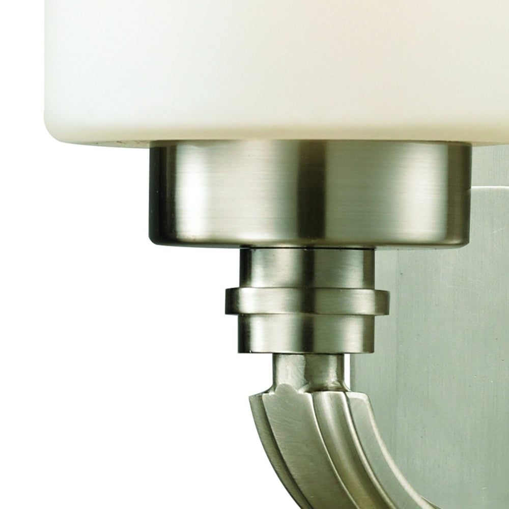 Atlas Dawson 10" High 1-Light Wall Sconce - Elegant Transitional Design with Soft White Glass Shade Brushed Nickel 5'' WL11278-NK