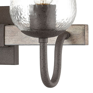Atlas Dillon 22'' Wide 3-Light Vintage Rust Vanity Fixture with Hammered Glass Shades for Rustic Charm WL11279-BK