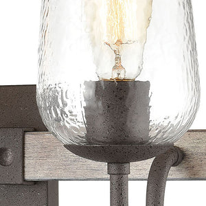 Atlas Dillon 22'' Wide 3-Light Vintage Rust Vanity Fixture with Hammered Glass Shades for Rustic Charm WL11279-BK
