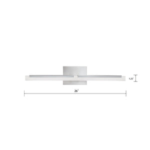 Atlas Double L Sconce 26'' Wide Modern Integrated LED Vanity Light - Brushed Nickel, Stylish & Efficient WL11281-NK