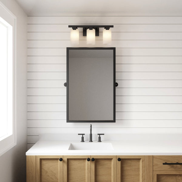 Atlas Dressler 22'' Wide 3-Light Vanity Light – Stylishly Illuminate Your Bathroom with Modern Elegance Matte Black WL11282-BK