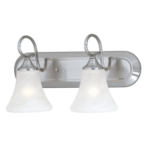 Atlas Elipse 2-Light Vanity Light Fixture - Elegant Tulip Shades for Soft, Flattering Illumination Design Brushed Nickel 18'' WL11283-NK