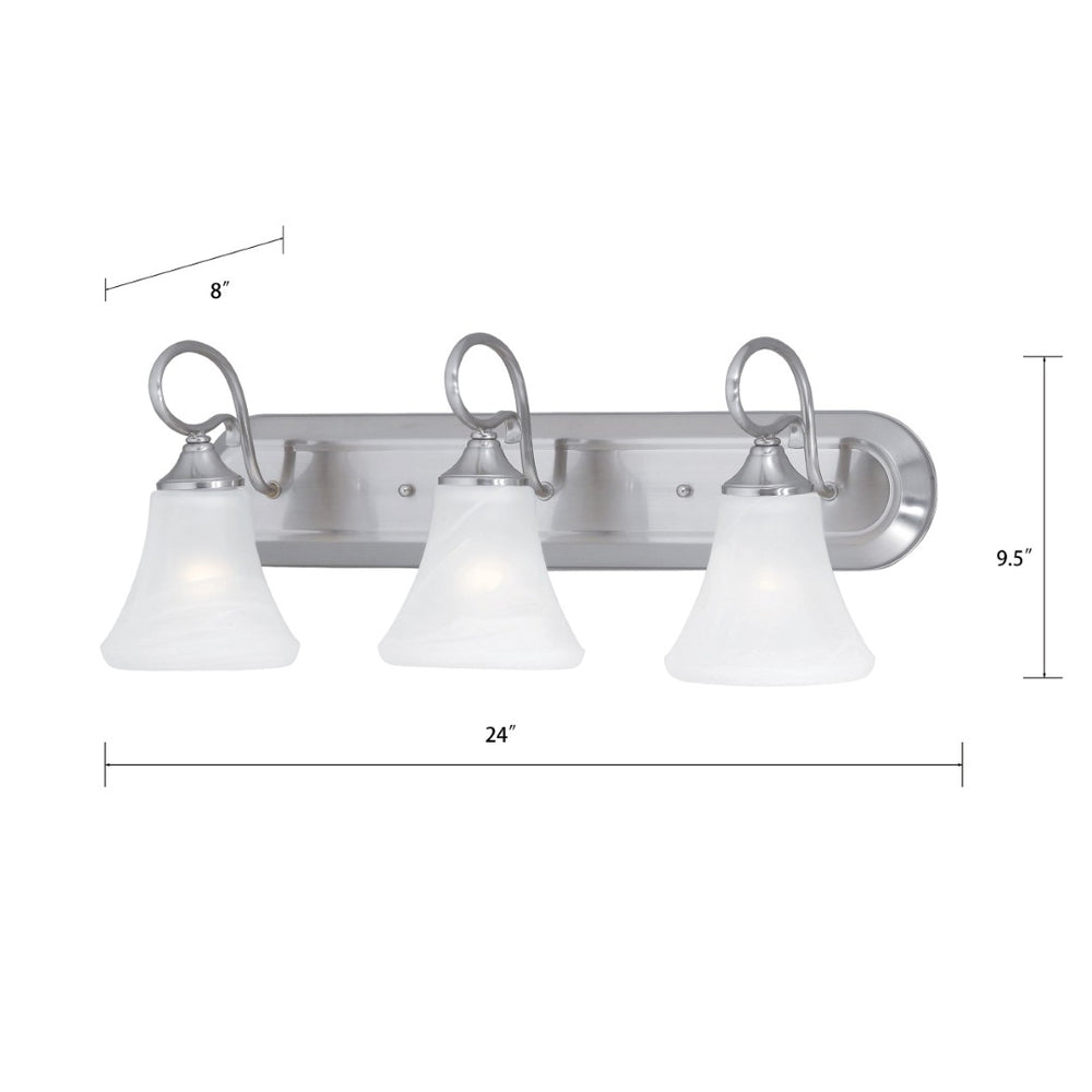 Atlas Elipse 2-Light Vanity Light Fixture - Elegant Tulip Shades for Soft, Flattering Illumination Design Brushed Nickel 24'' WL11284-NK