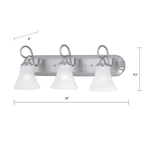 Atlas Elipse 2-Light Vanity Light Fixture - Elegant Tulip Shades for Soft, Flattering Illumination Design Brushed Nickel 24'' WL11284-NK