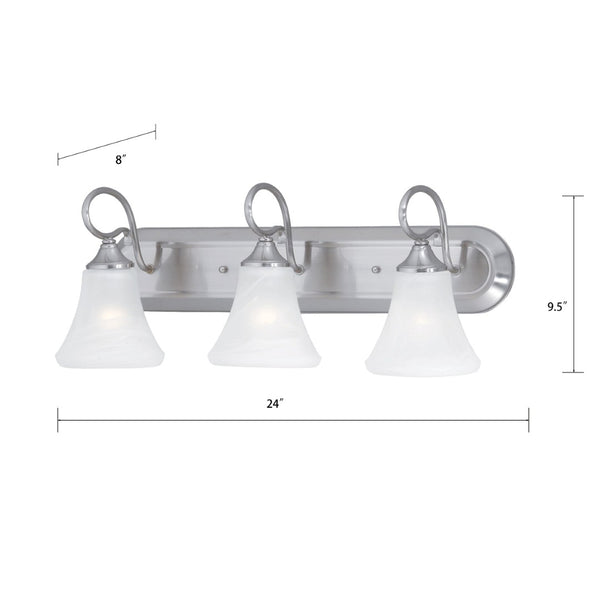 Atlas Elipse 2-Light Vanity Light Fixture - Elegant Tulip Shades for Soft, Flattering Illumination Design Brushed Nickel 24'' WL11284-NK