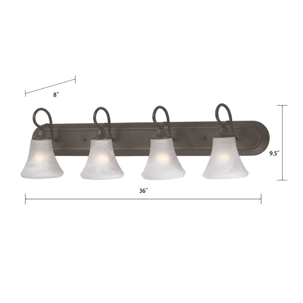 Atlas Elipse 3-Light Vanity Light Fixture - Elegant Frosted Glass Shades for Modern & Classic Spaces Painted Bronze 36'' WL11285-BZ