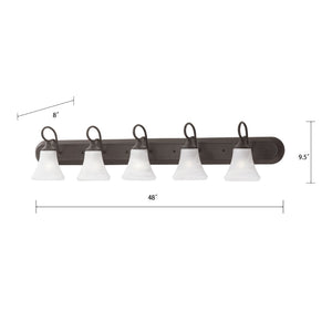 Atlas Elipse 3-Light Vanity Light Fixture - Elegant Frosted Glass Shades for Modern & Classic Spaces Painted Bronze 48'' WL11286-BZ