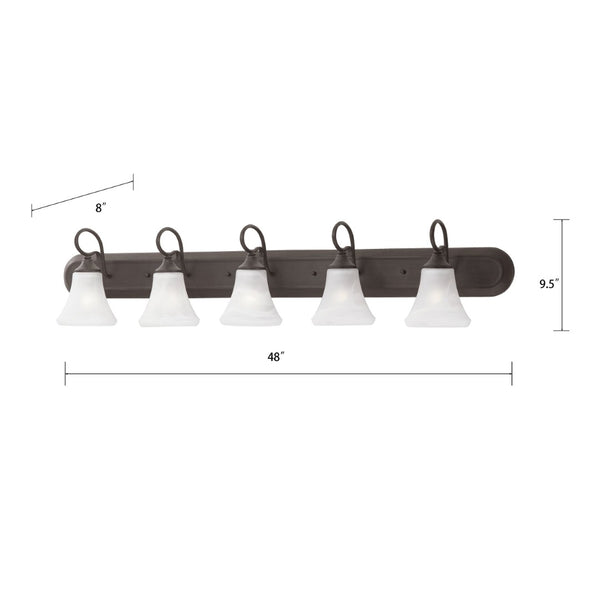Atlas Elipse 3-Light Vanity Light Fixture - Elegant Frosted Glass Shades for Modern & Classic Spaces Painted Bronze 48'' WL11286-BZ