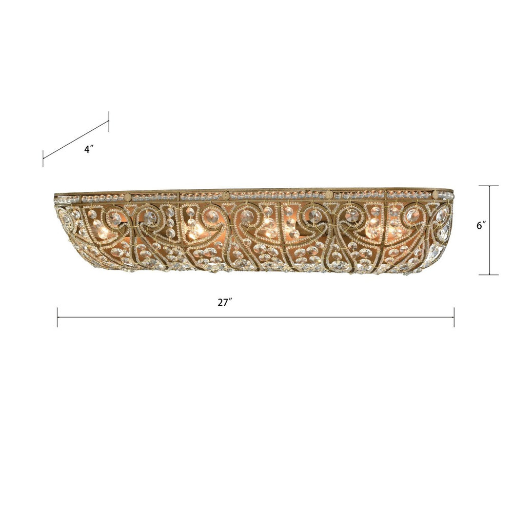 Atlas Elizabethan 4-Light Vanity Light Fixture - Timeless Elegance for Bathrooms and Dressing Areas Dark Bronze 27'' WL11287-BZ