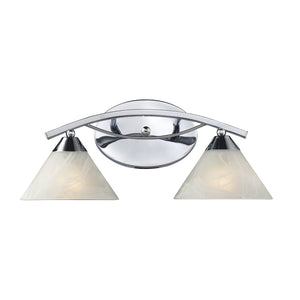 Atlas Elysburg Contemporary 2-Light Vanity Light Fixture - Elegant Design for Modern Bathrooms & Spaces Polished Chrome 18'' WL11288-CH