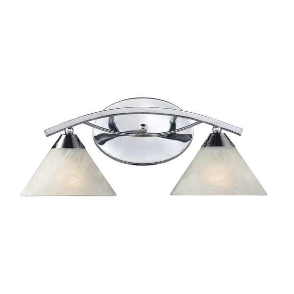 Atlas Elysburg Contemporary 2-Light Vanity Light Fixture - Elegant Design for Modern Bathrooms & Spaces Polished Chrome 18'' WL11288-CH