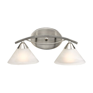 Atlas Elysburg Contemporary 2-Light Vanity Light Fixture - Elegant Design for Modern Bathrooms & Spaces Satin Nickel 18'' WL11288-NK