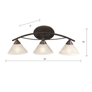 Atlas Elysburg Contemporary 2-Light Vanity Light Fixture - Elegant Design for Modern Bathrooms & Spaces Oil Rubbed Bronze 25'' WL11289-BZ