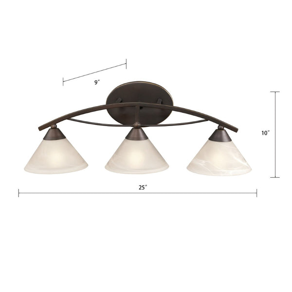 Atlas Elysburg Contemporary 2-Light Vanity Light Fixture - Elegant Design for Modern Bathrooms & Spaces Oil Rubbed Bronze 25'' WL11289-BZ