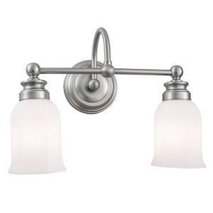 Atlas Emily 11.5'' Wide 2-Light Vanity Light Fixture - Timeless Elegance for Your Bathroom Decor Brushed Nickel WL11291-NK