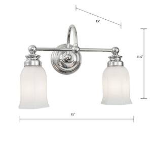 Atlas Emily 11.5'' Wide 2-Light Vanity Light Fixture - Timeless Elegance for Your Bathroom Decor Chrome WL11292-CH