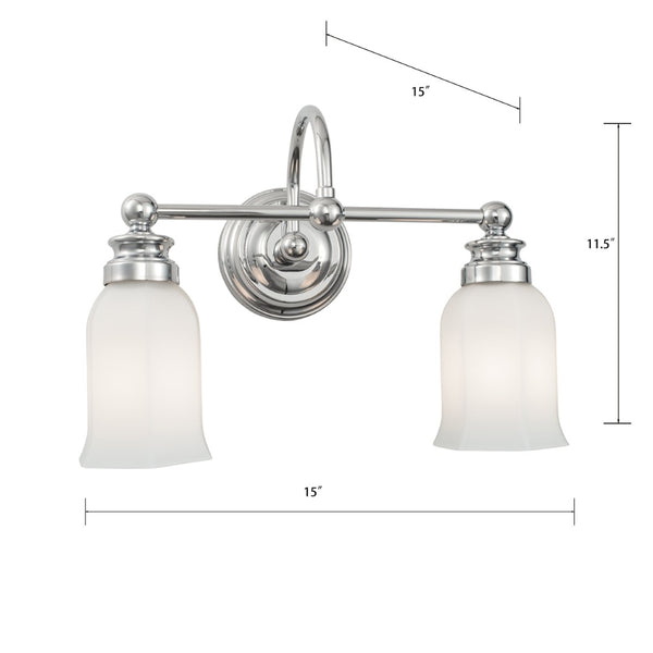 Atlas Emily 11.5'' Wide 2-Light Vanity Light Fixture - Timeless Elegance for Your Bathroom Decor Chrome WL11292-CH