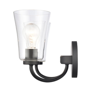 Atlas Emily Vanity Light - Modern 2-Light Fixture with Softly Diffusing Glass Shades for Stylish Illumination Matte Black 17'' WL11293-BK