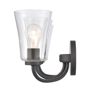 Atlas Emily Vanity Light - Modern 2-Light Fixture with Softly Diffusing Glass Shades for Stylish Illumination Matte Black 23'' WL11294-BK