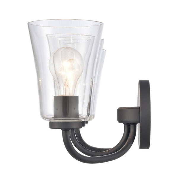 Atlas Emily Vanity Light - Modern 2-Light Fixture with Softly Diffusing Glass Shades for Stylish Illumination Matte Black 23'' WL11294-BK