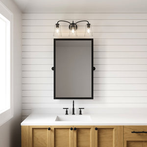 Atlas Emily Vanity Light - Modern 2-Light Fixture with Softly Diffusing Glass Shades for Stylish Illumination Matte Black 23'' WL11294-BK