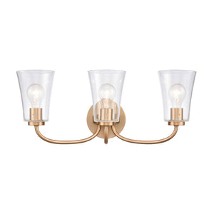 Atlas Emily Vanity Light - Modern 2-Light Fixture with Softly Diffusing Glass Shades for Stylish Illumination Brushed Gold 23'' WL11294-GD