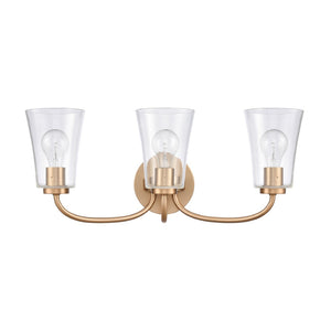 Atlas Emily Vanity Light - Modern 2-Light Fixture with Softly Diffusing Glass Shades for Stylish Illumination Brushed Gold 23'' WL11294-GD