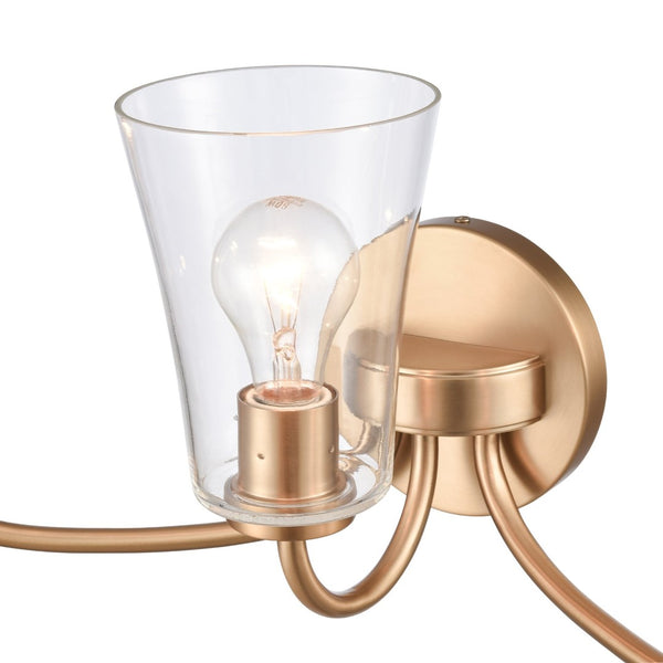 Atlas Emily Vanity Light - Modern 2-Light Fixture with Softly Diffusing Glass Shades for Stylish Illumination Brushed Gold 23'' WL11294-GD