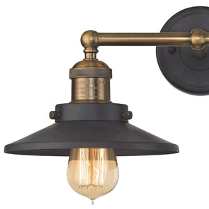 Atlas English Pub 2-Light Vanity Light Fixture – Vintage Industrial Charm for Bathrooms or Powder Rooms Antique Brass 18'' WL11295-BK