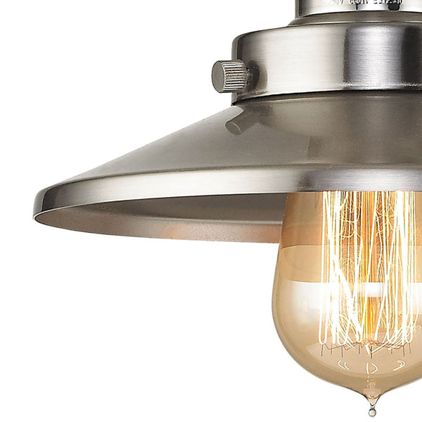 Atlas English Pub 2-Light Vanity Light Fixture – Vintage Industrial Charm for Bathrooms or Powder Rooms Satin Nickel WL11295-NK1