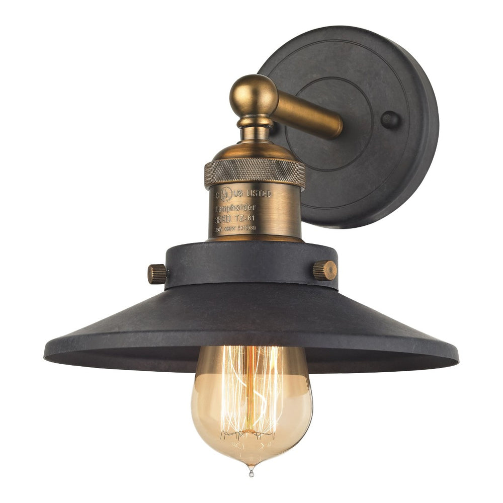 Atlas English Pub 2-Light Vanity Light Fixture – Vintage Industrial Charm for Bathrooms or Powder Rooms Antique Brass 8'' WL11297-BK