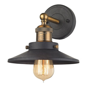 Atlas English Pub 2-Light Vanity Light Fixture – Vintage Industrial Charm for Bathrooms or Powder Rooms Antique Brass 8'' WL11297-BK
