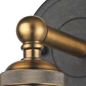 Atlas English Pub 2-Light Vanity Light Fixture – Vintage Industrial Charm for Bathrooms or Powder Rooms Antique Brass 8'' WL11297-BK