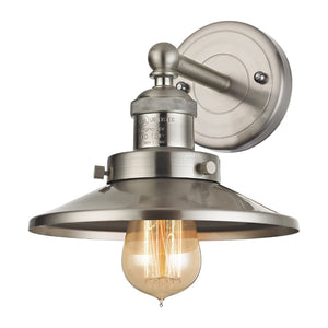 Atlas English Pub 1-Light Wall Sconce - Industrial Vintage Charm in Satin Nickel for Warm Ambiance WL11297-NK1
