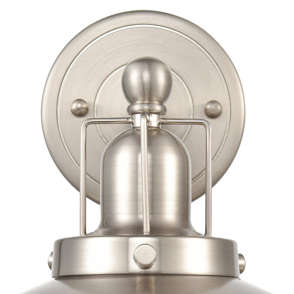 Atlas English Pub 1-Light Sconce - 8'' High Vintage Industrial Charm in Satin Nickel for Any Room WL11297-NK2