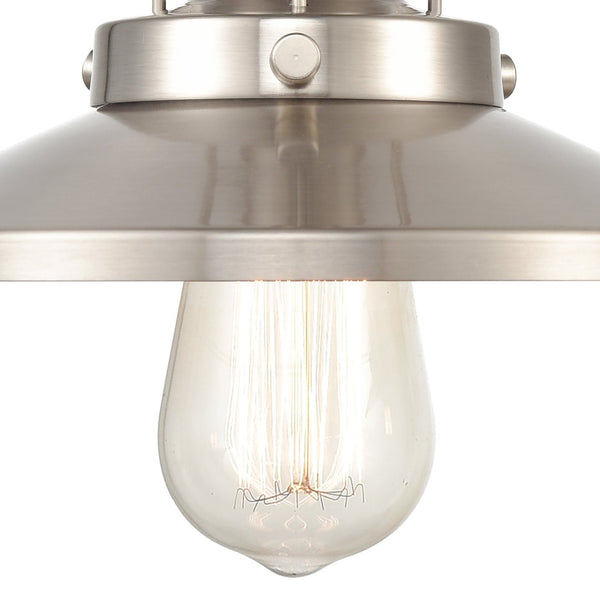 Atlas English Pub 1-Light Sconce - 8'' High Vintage Industrial Charm in Satin Nickel for Any Room WL11297-NK2