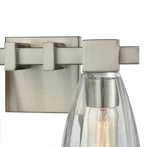 Atlas Ensley 2-Light Vanity Light Fixture – Modern Geometric Design for Elegant Bathroom Illumination Satin Nickel 12'' WL11298-NK