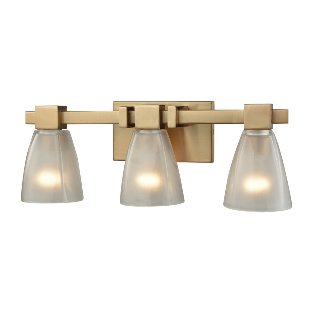 Atlas Ensley 2-Light Vanity Light Fixture – Modern Geometric Design for Elegant Bathroom Illumination Satin Brass 20'' WL11299-BS