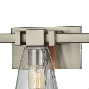 Atlas Ensley 2-Light Vanity Light Fixture – Modern Geometric Design for Elegant Bathroom Illumination Satin Nickel 20'' WL11299-NK
