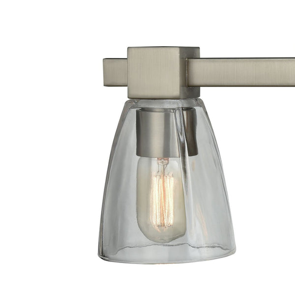 Atlas Ensley 2-Light Vanity Light Fixture – Modern Geometric Design for Elegant Bathroom Illumination Satin Nickel 20'' WL11299-NK