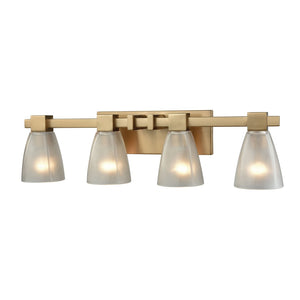 Atlas Ensley 2-Light Vanity Light Fixture – Modern Geometric Design for Elegant Bathroom Illumination Satin Brass 28'' WL11300-BS