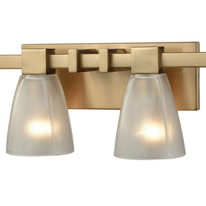 Atlas Ensley 2-Light Vanity Light Fixture – Modern Geometric Design for Elegant Bathroom Illumination Satin Brass 28'' WL11300-BS