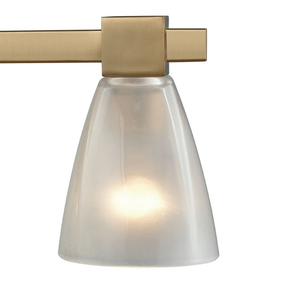 Atlas Ensley 2-Light Vanity Light Fixture – Modern Geometric Design for Elegant Bathroom Illumination Satin Brass 28'' WL11300-BS