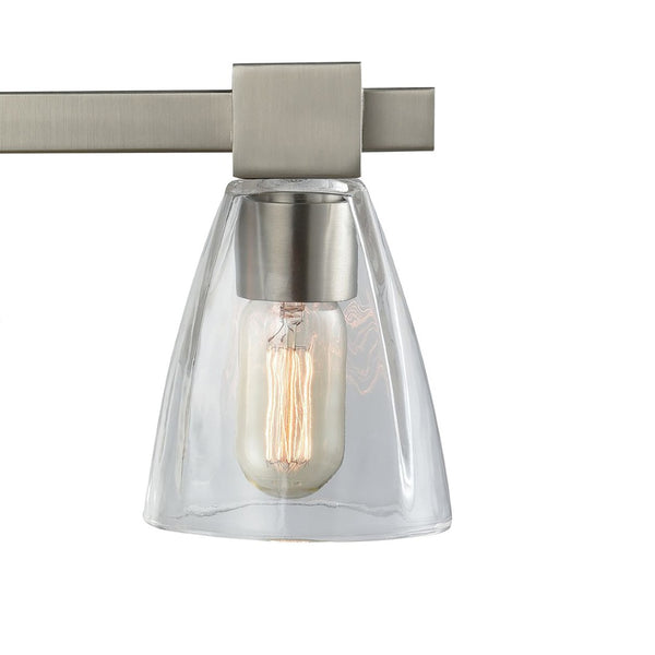Atlas Ensley 2-Light Vanity Light Fixture – Modern Geometric Design for Elegant Bathroom Illumination Satin Nickel 28'' WL11300-NK