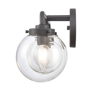 Atlas Fairbanks 3-Light Vanity Fixture – Midcentury Modern Design with Clear Glass Globes for Stylish Illumination Matte Black and Clear WL11302-BK1