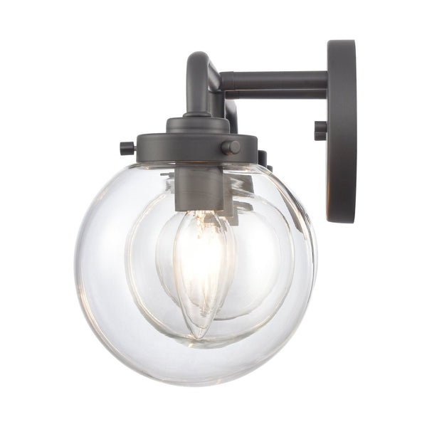 Atlas Fairbanks 3-Light Vanity Fixture – Midcentury Modern Design with Clear Glass Globes for Stylish Illumination Matte Black and Clear WL11302-BK1