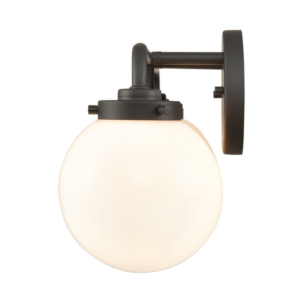 Atlas Fairbanks 3-Light Vanity Fixture – Midcentury Modern Design with Clear Glass Globes for Stylish Illumination Matte Black and Opal WL11302-BK2